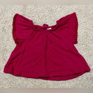 Carter's 2T Burgundy Blouse with Lace Sleeves
